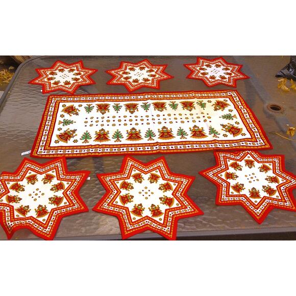 Vintage Kolf Austria Christmas Star Napkins and Table Runner Set READ - Picture 11 of 11